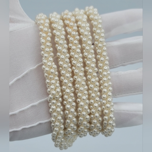 Vintage Faux Pearl Rope Necklace #583 - Picture 7 of 9